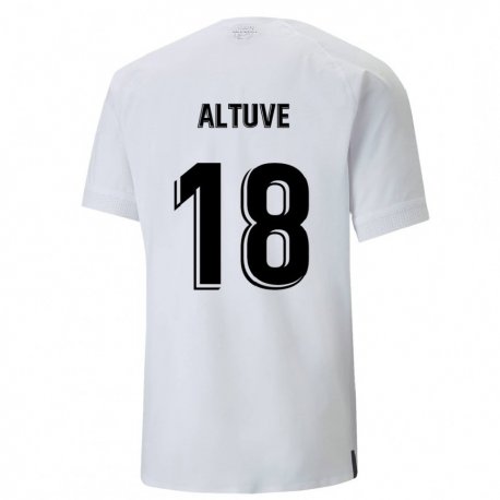 Kandiny Homme Maillot Oriana Altuve #18 Blanc Crémeux Tenues Domicile 2022/23 T-shirt