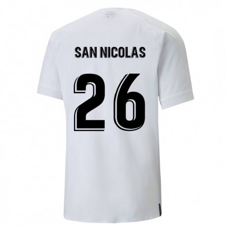 Kandiny Homme Maillot Olga San Nicolas #26 Blanc Crémeux Tenues Domicile 2022/23 T-Shirt