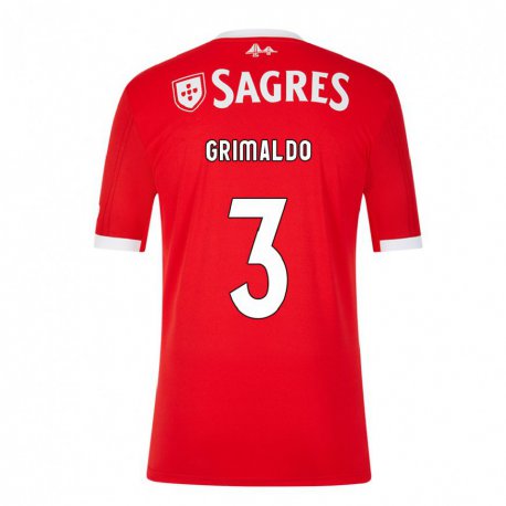Kandiny Homme Maillot Alejandro Grimaldo #3 Rouge Néon Tenues Domicile 2022/23 T-shirt