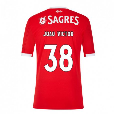 Kandiny Homme Maillot Joao Victor #38 Rouge Néon Tenues Domicile 2022/23 T-Shirt