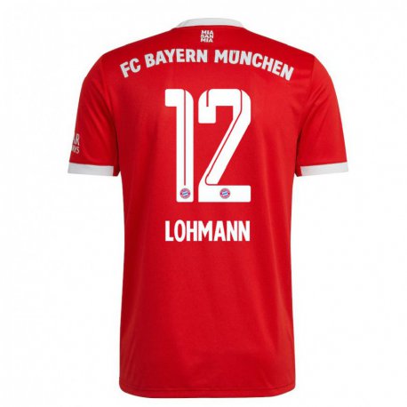 Kandiny Homme Maillot Sydney Lohmann #12 Neon Rouge Blanc Tenues Domicile 2022/23 T-Shirt