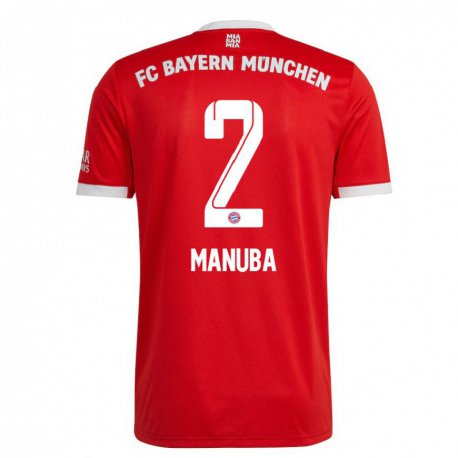 Kandiny Homme Maillot Vincent Manuba #2 Neon Rouge Blanc Tenues Domicile 2022/23 T-Shirt