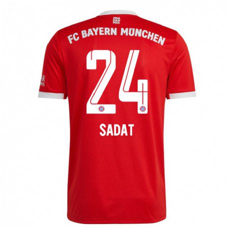 Kandiny Homme Maillot Mudaser Sadat #24 Neon Rouge Blanc Tenues Domicile 2022/23 T-Shirt