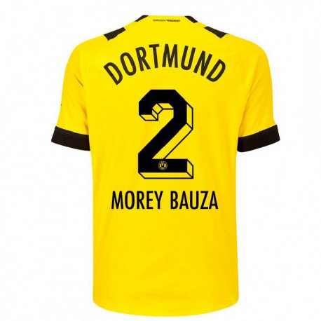 Kandiny Homme Maillot Mateu Morey Bauza #2 Jaune Tenues Domicile 2022/23 T-Shirt