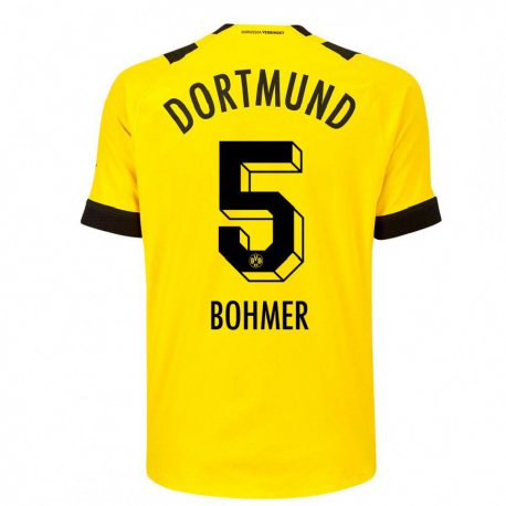 Kandiny Homme Maillot Tim Bohmer #5 Jaune Tenues Domicile 2022/23 T-Shirt