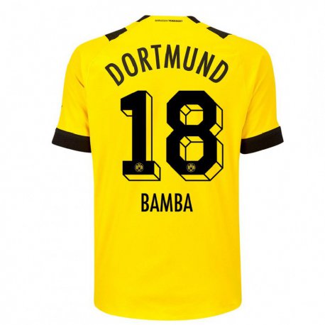 Kandiny Homme Maillot Samuel Bamba #18 Jaune Tenues Domicile 2022/23 T-Shirt