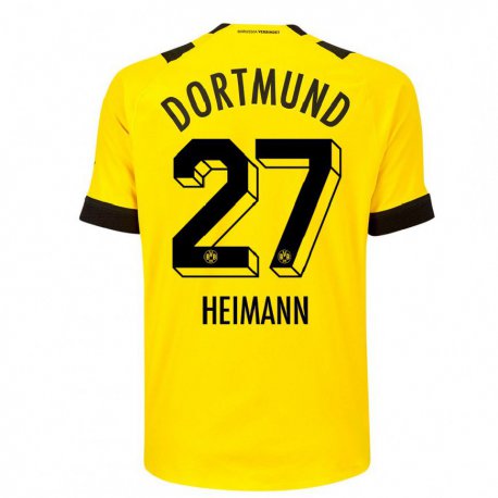 Kandiny Homme Maillot Wesley Heimann #27 Jaune Tenues Domicile 2022/23 T-Shirt