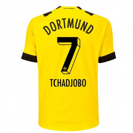 Kandiny Homme Maillot Dia Tchadjobo #7 Jaune Tenues Domicile 2022/23 T-Shirt