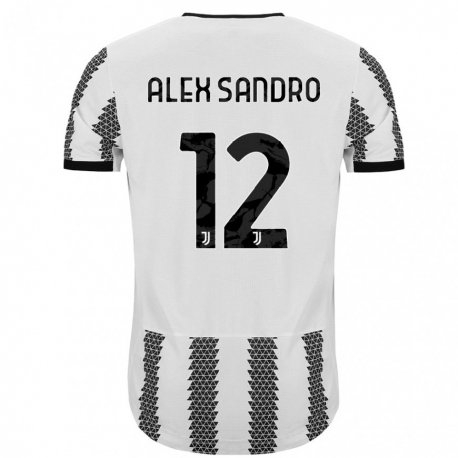 Kandiny Homme Maillot Alex Sandro #12 Blanc Noir Tenues Domicile 2022/23 T-Shirt
