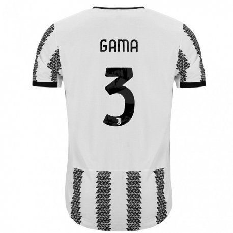 Kandiny Homme Maillot Sara Gama #3 Blanc Noir Tenues Domicile 2022/23 T-Shirt
