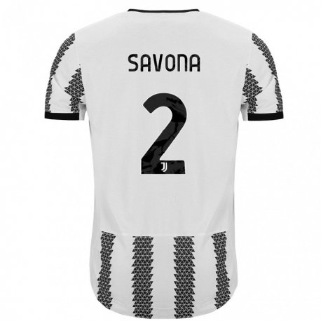 Kandiny Homme Maillot Nicolo Savona #2 Blanc Noir Tenues Domicile 2022/23 T-Shirt