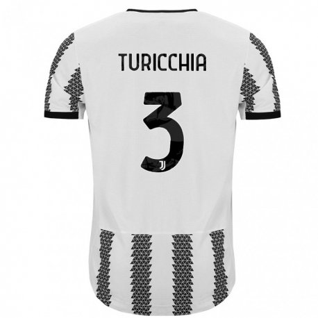 Kandiny Homme Maillot Riccardo Turicchia #3 Blanc Noir Tenues Domicile 2022/23 T-Shirt