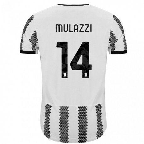 Kandiny Homme Maillot Gabriele Mulazzi #14 Blanc Noir Tenues Domicile 2022/23 T-Shirt
