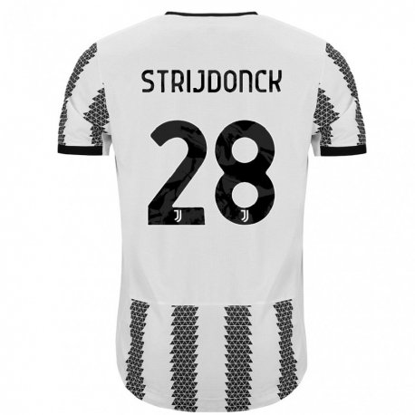 Kandiny Homme Maillot Bayron Strijdonck #28 Blanc Noir Tenues Domicile 2022/23 T-Shirt