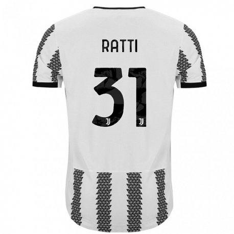 Kandiny Homme Maillot Leonardo Ratti #31 Blanc Noir Tenues Domicile 2022/23 T-Shirt
