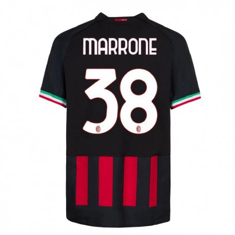 Kandiny Homme Maillot Federico Marrone #38 Noir Rouge Tenues Domicile 2022/23 T-shirt