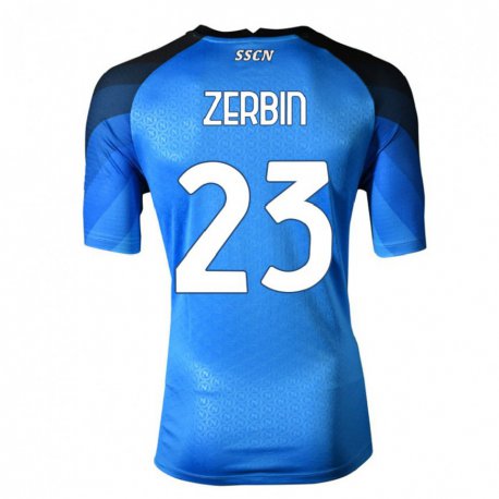 Kandiny Homme Maillot Alessio Zerbin #23 Bleu Foncé Gris Tenues Domicile 2022/23 T-shirt