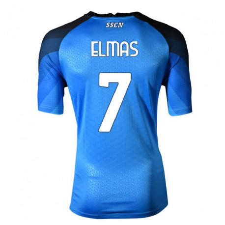 Kandiny Homme Maillot Eljif Elmas #7 Bleu Foncé Gris Tenues Domicile 2022/23 T-Shirt