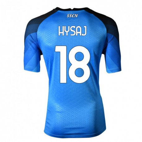 Kandiny Homme Maillot Daniel Hysaj #18 Bleu Foncé Gris Tenues Domicile 2022/23 T-Shirt