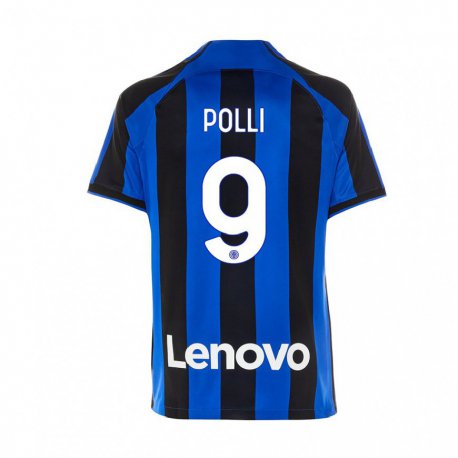 Kandiny Homme Maillot Elisa Polli #9 Bleu Royal Noir Tenues Domicile 2022/23 T-shirt