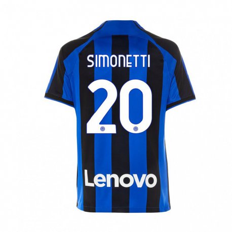 Kandiny Homme Maillot Flaminia Simonetti #20 Bleu Royal Noir Tenues Domicile 2022/23 T-Shirt