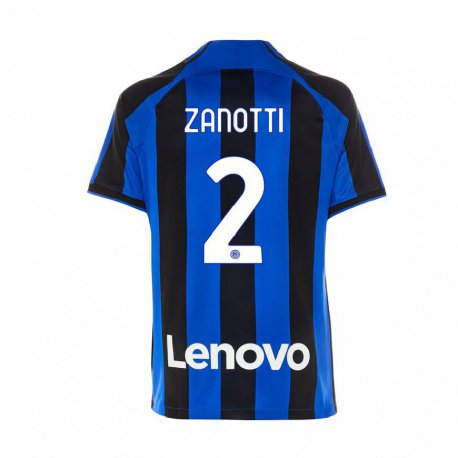 Kandiny Homme Maillot Mattia Zanotti #2 Bleu Royal Noir Tenues Domicile 2022/23 T-Shirt