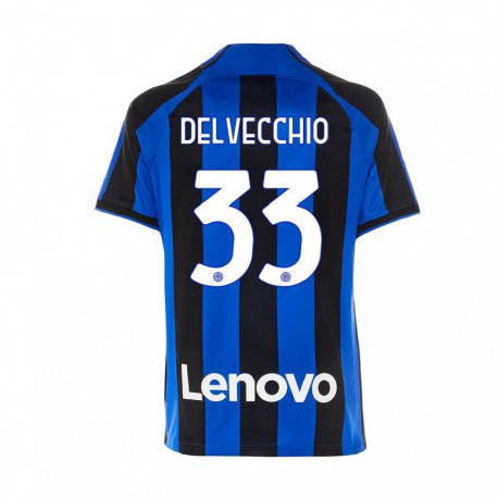 Kandiny Homme Maillot Gabriele Delvecchio #33 Bleu Royal Noir Tenues Domicile 2022/23 T-shirt