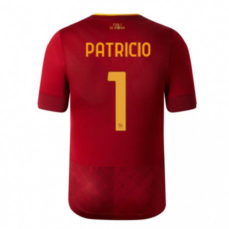 Kandiny Homme Maillot Rui Patricio #1 Brun Rouge Tenues Domicile 2022/23 T-Shirt