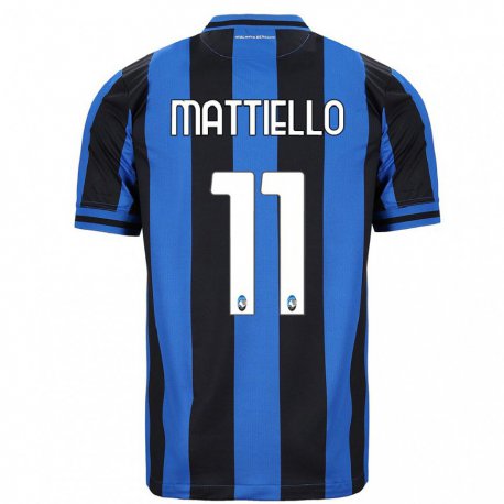 Kandiny Homme Maillot Federico Mattiello #11 Bleu Noir Tenues Domicile 2022/23 T-shirt