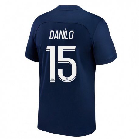 Kandiny Homme Maillot Danilo Pereira #15 Bleu Foncé Rouge Tenues Domicile 2022/23 T-Shirt