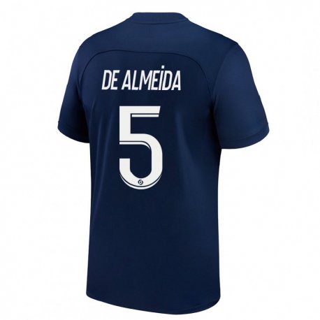 Kandiny Homme Maillot Elisa De Almeida #5 Bleu Foncé Rouge Tenues Domicile 2022/23 T-shirt