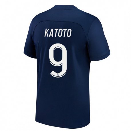 Kandiny Homme Maillot Marie-Antoinette Katoto #9 Bleu Foncé Rouge Tenues Domicile 2022/23 T-Shirt