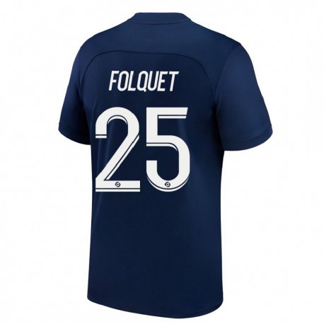 Kandiny Homme Maillot Magnaba Folquet #25 Bleu Foncé Rouge Tenues Domicile 2022/23 T-Shirt