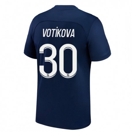 Kandiny Homme Maillot Barbora Votikova #30 Bleu Foncé Rouge Tenues Domicile 2022/23 T-Shirt
