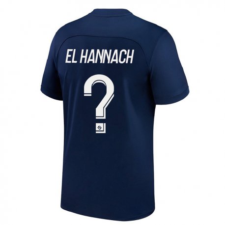 Kandiny Homme Maillot Younes El Hannach #0 Bleu Foncé Rouge Tenues Domicile 2022/23 T-Shirt
