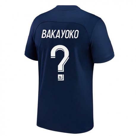 Kandiny Homme Maillot Ibrahim Bakayoko #0 Bleu Foncé Rouge Tenues Domicile 2022/23 T-Shirt