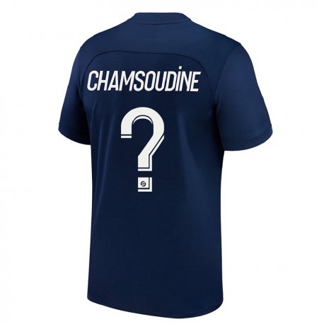 Kandiny Homme Maillot Hanna'a Chamsoudine #0 Bleu Foncé Rouge Tenues Domicile 2022/23 T-Shirt