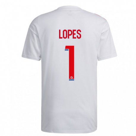Kandiny Homme Maillot Anthony Lopes #1 Blanc Bleu Rouge Tenues Domicile 2022/23 T-Shirt