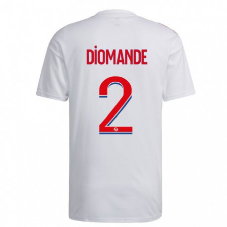 Kandiny Homme Maillot Sinaly Diomande #2 Blanc Bleu Rouge Tenues Domicile 2022/23 T-Shirt