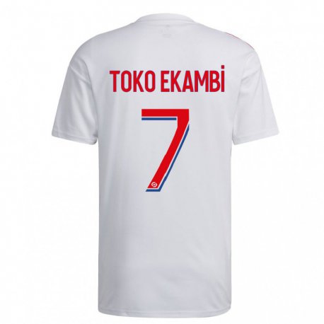 Kandiny Homme Maillot Karl Toko Ekambi #7 Blanc Bleu Rouge Tenues Domicile 2022/23 T-Shirt