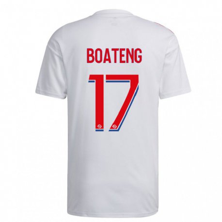 Kandiny Homme Maillot Jerome Boateng #17 Blanc Bleu Rouge Tenues Domicile 2022/23 T-Shirt
