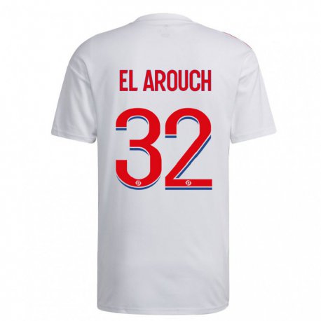 Kandiny Homme Maillot Mohamed El Arouch #32 Blanc Bleu Rouge Tenues Domicile 2022/23 T-Shirt