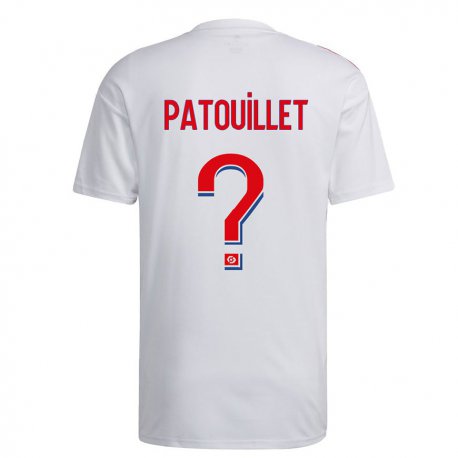 Kandiny Homme Maillot Mathieu Patouillet #0 Blanc Bleu Rouge Tenues Domicile 2022/23 T-Shirt