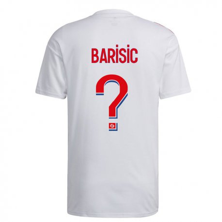 Kandiny Homme Maillot Teo Barisic #0 Blanc Bleu Rouge Tenues Domicile 2022/23 T-Shirt