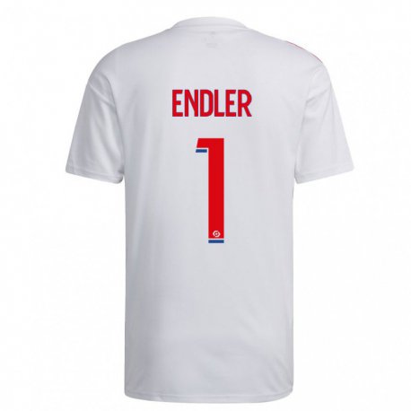 Kandiny Homme Maillot Christiane Endler #1 Blanc Bleu Rouge Tenues Domicile 2022/23 T-Shirt