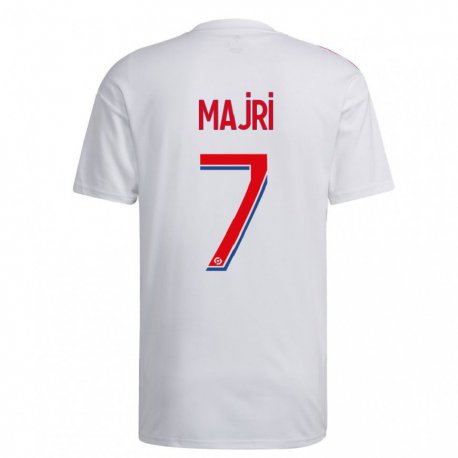 Kandiny Homme Maillot Amel Majri #7 Blanc Bleu Rouge Tenues Domicile 2022/23 T-Shirt