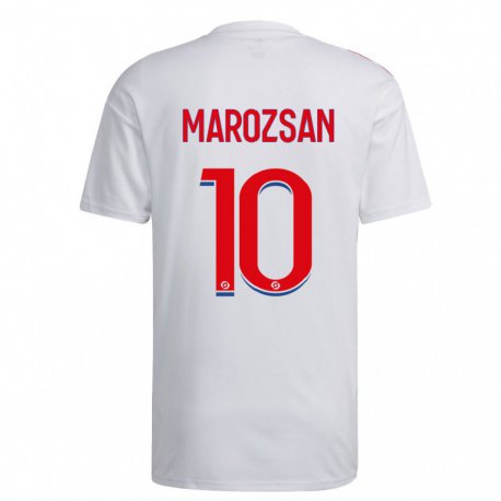 Kandiny Homme Maillot Dzsenifer Marozsan #10 Blanc Bleu Rouge Tenues Domicile 2022/23 T-Shirt
