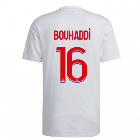 Kandiny Homme Maillot Sarah Bouhaddi #16 Blanc Bleu Rouge Tenues Domicile 2022/23 T-Shirt
