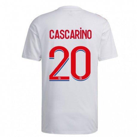 Kandiny Homme Maillot Delphine Cascarino #20 Blanc Bleu Rouge Tenues Domicile 2022/23 T-Shirt