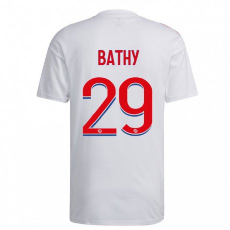 Kandiny Homme Maillot Griedge Mbock Bathy #29 Blanc Bleu Rouge Tenues Domicile 2022/23 T-Shirt